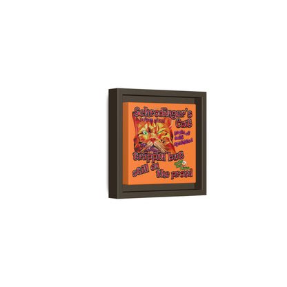 schrodinger's cat - framed canvas art (crusta)
