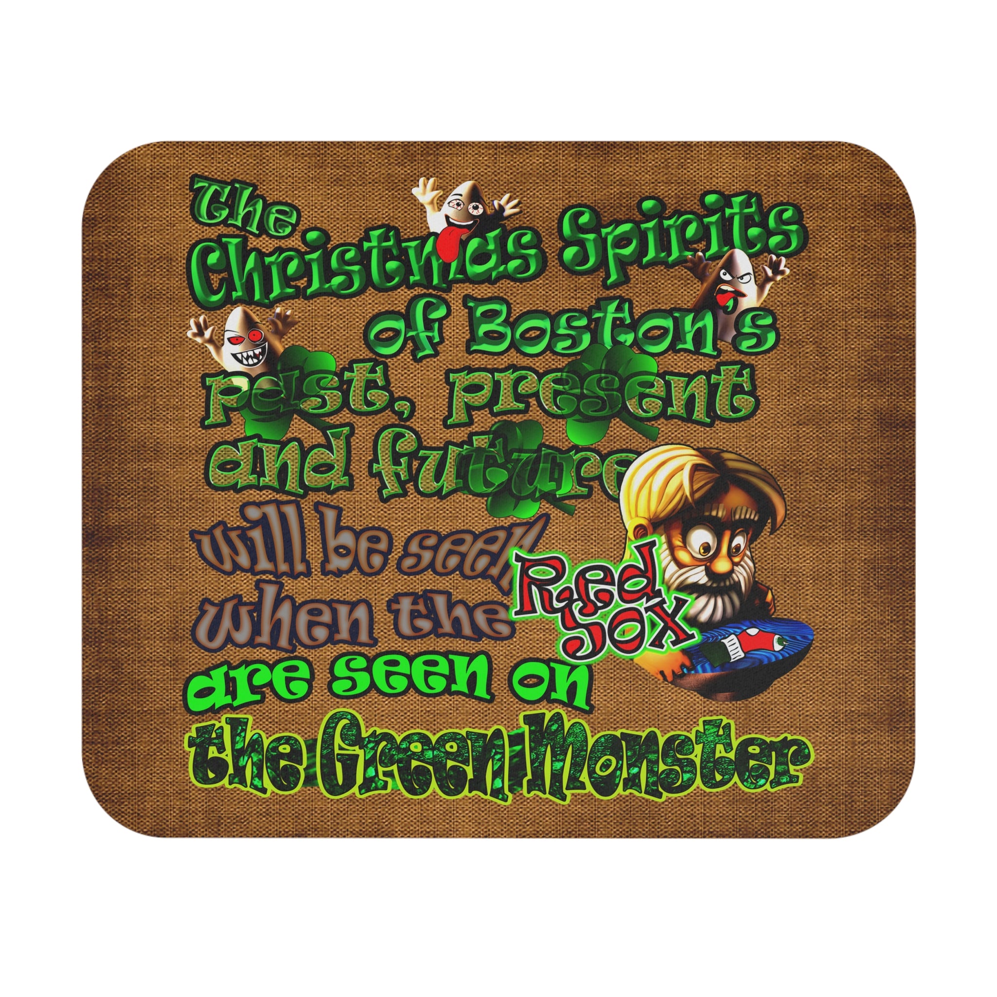 christmas spirits of boston - Mouse Pad (Rectangle) (brown papyrus)
