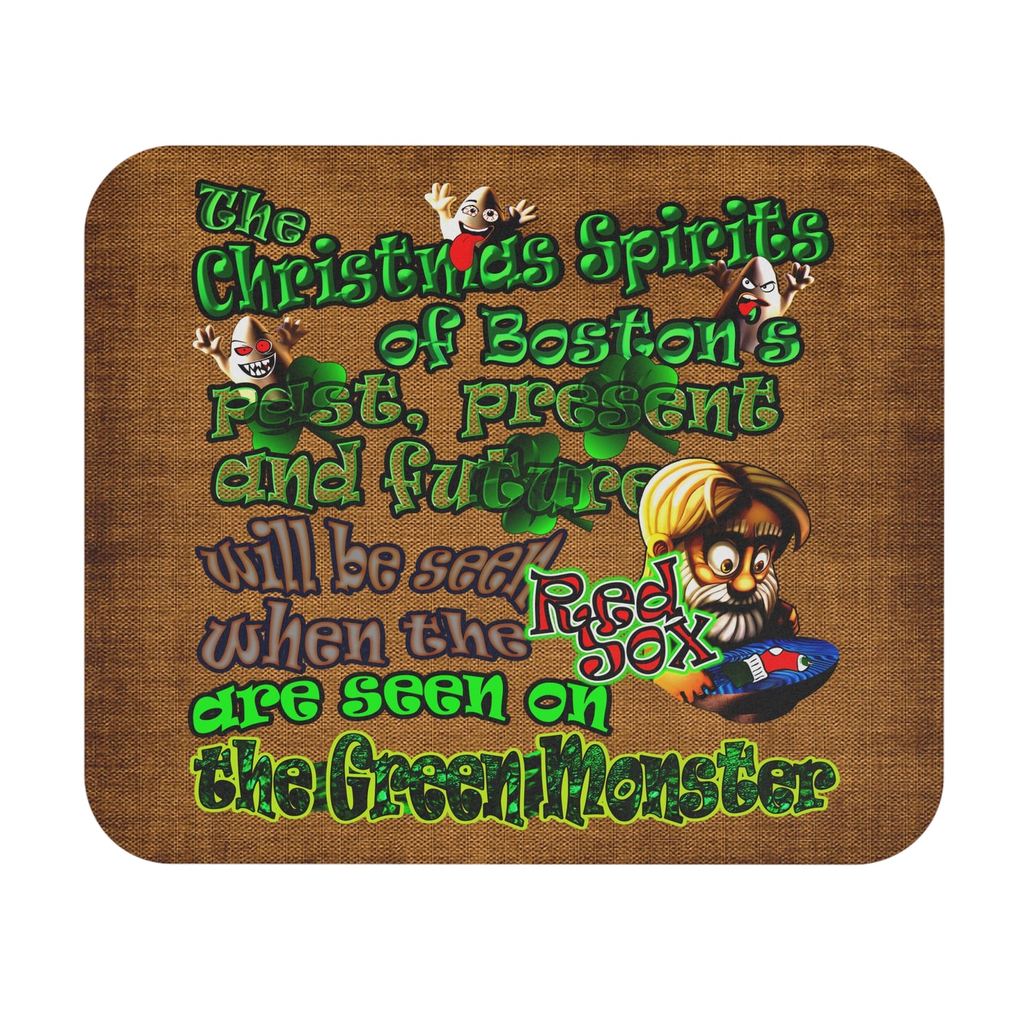christmas spirits of boston - Mouse Pad (Rectangle) (brown papyrus)