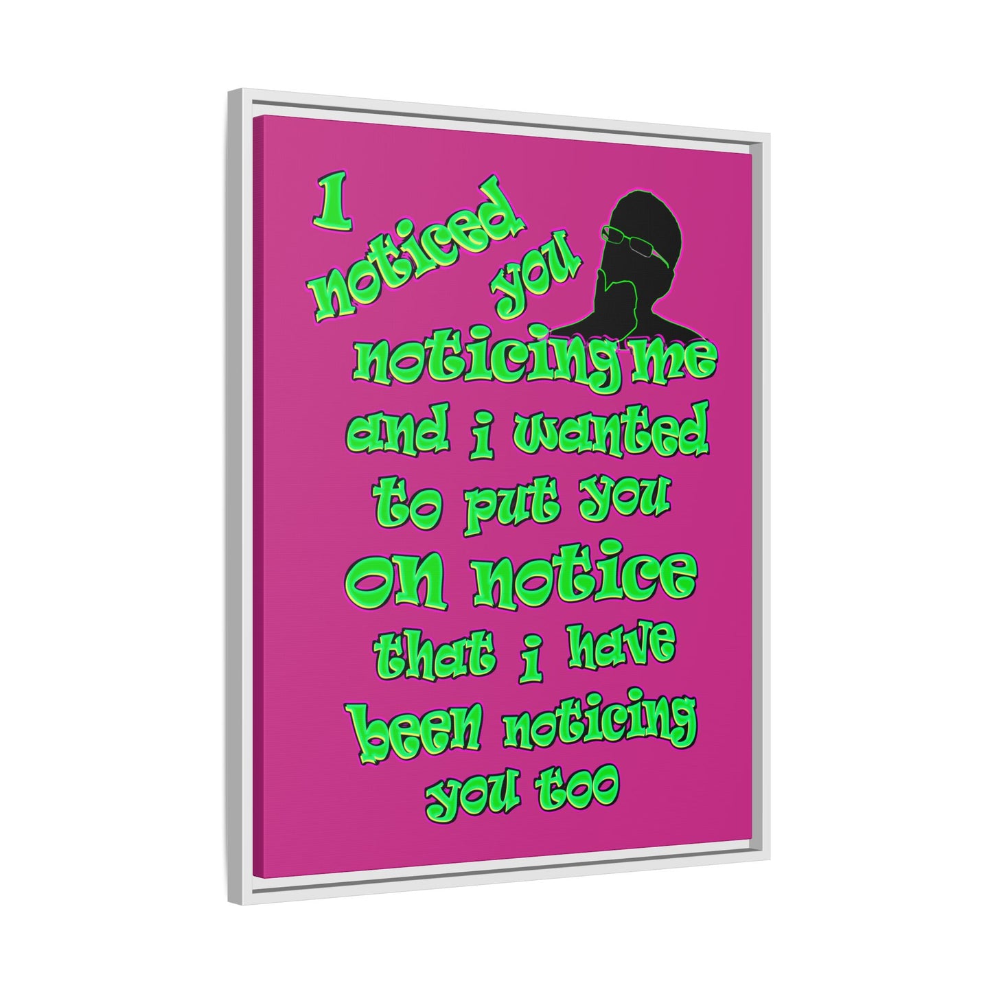 noticed you noticing - framed canvas art (pink)