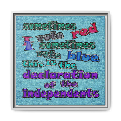 declaration of the independents - framed canvas art (faded blue)
