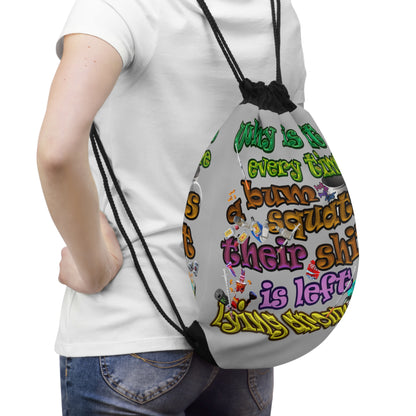 the bum's shit - Drawstring Bag (light grey)