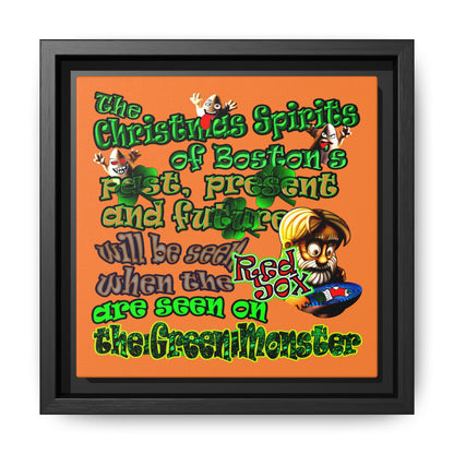 christmas spirits of boston - framed canvas art (crusta)
