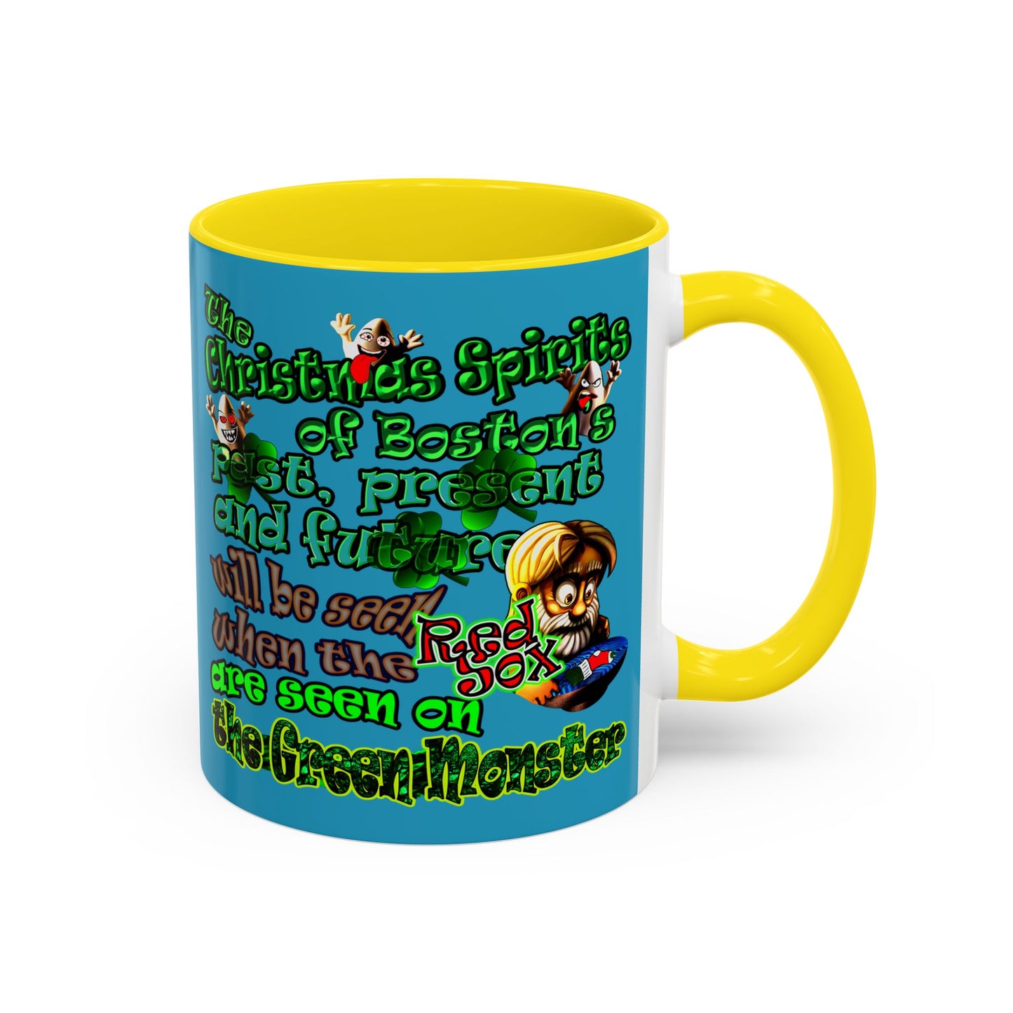 christmas spirits of boston - Accent Mug (turquoise)