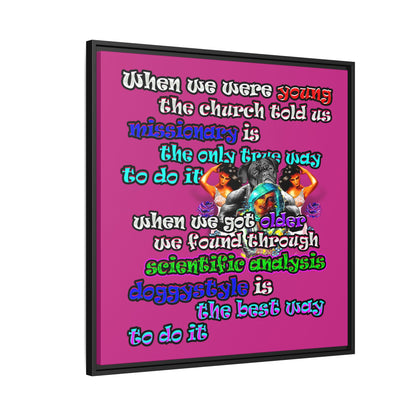 doggystyle - framed canvas art (pink)