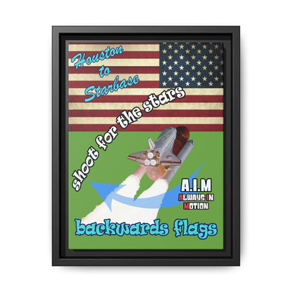 shoot for the stars - framed canvas art (green)