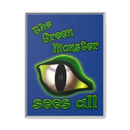 green monster - framed canvas art (dark blue)