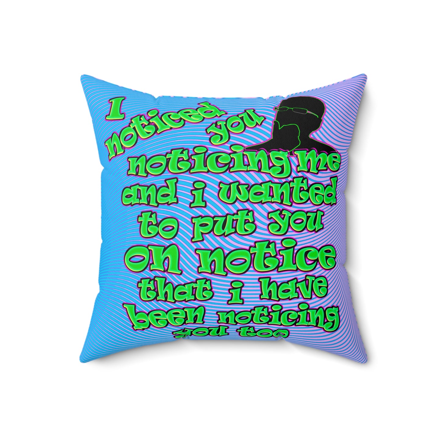 noticed you noticing - Faux Suede Square Pillow - (light blue-purple wave)