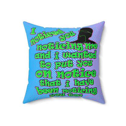 noticed you noticing - Faux Suede Square Pillow - (light blue-purple wave)