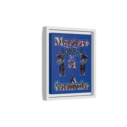 em cee squared - framed canvas art (dark blue)