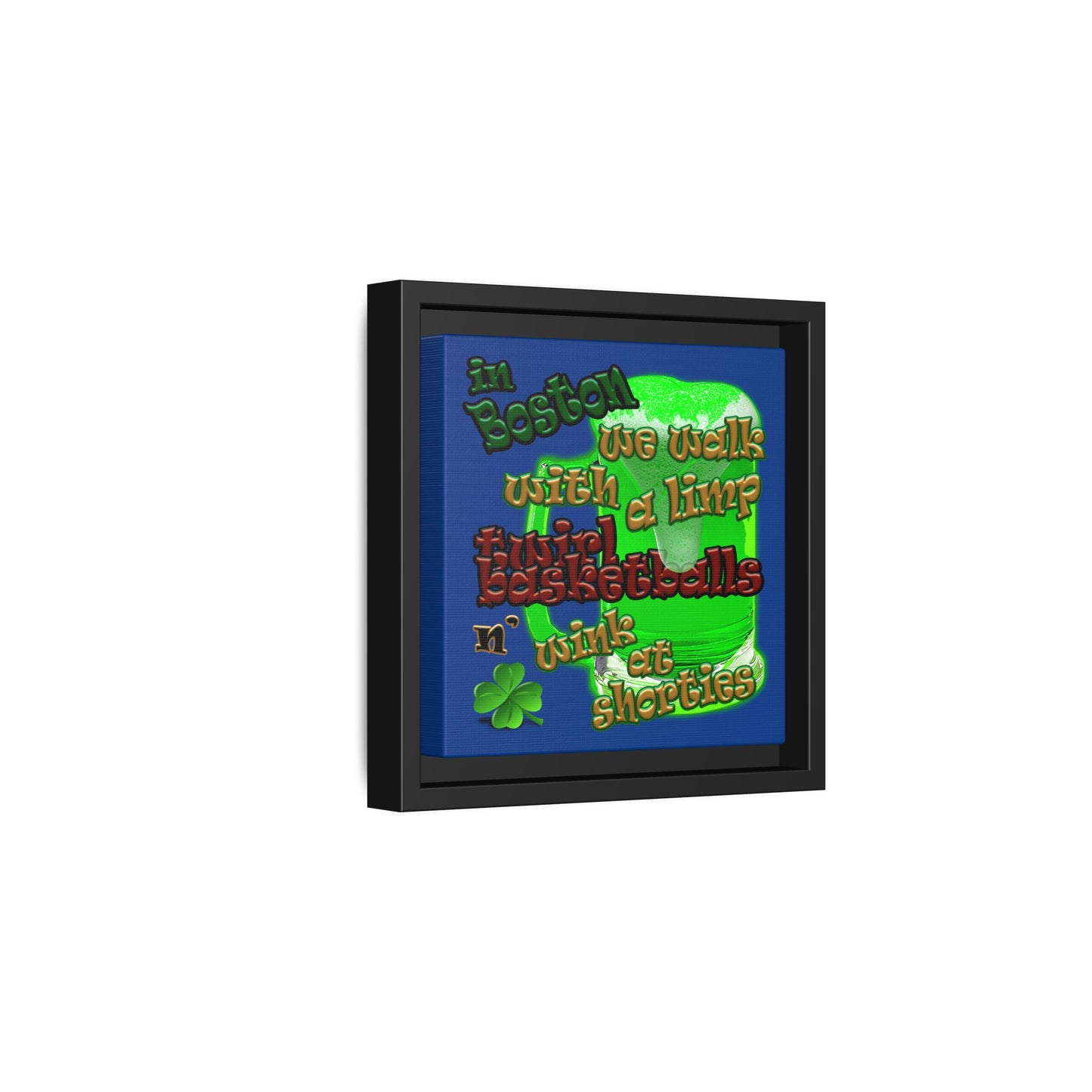 celtics logo - framed canvas art (dark blue)