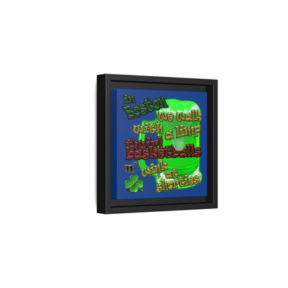 celtics logo - framed canvas art (dark blue)
