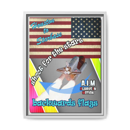 shoot for the stars - framed canvas art (rainbow split)
