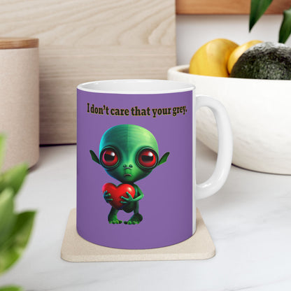 I don't care that your grey - White Mug (light purple)