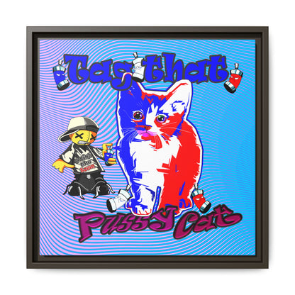 tag that - framed canvas art (light blue-purple wave)