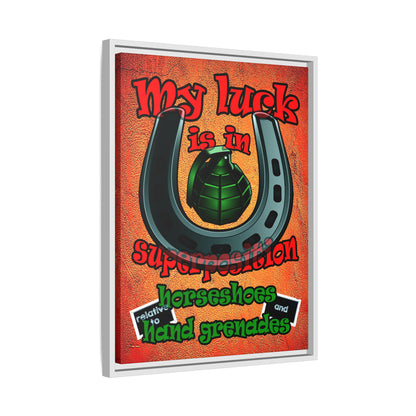 my luck - framed canvas art (burnt orange)