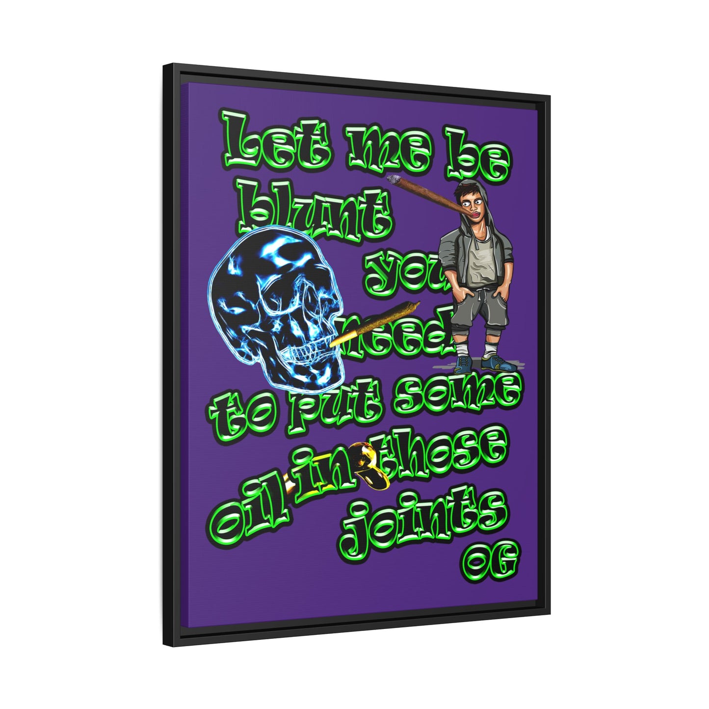 og - framed canvas art (purple)