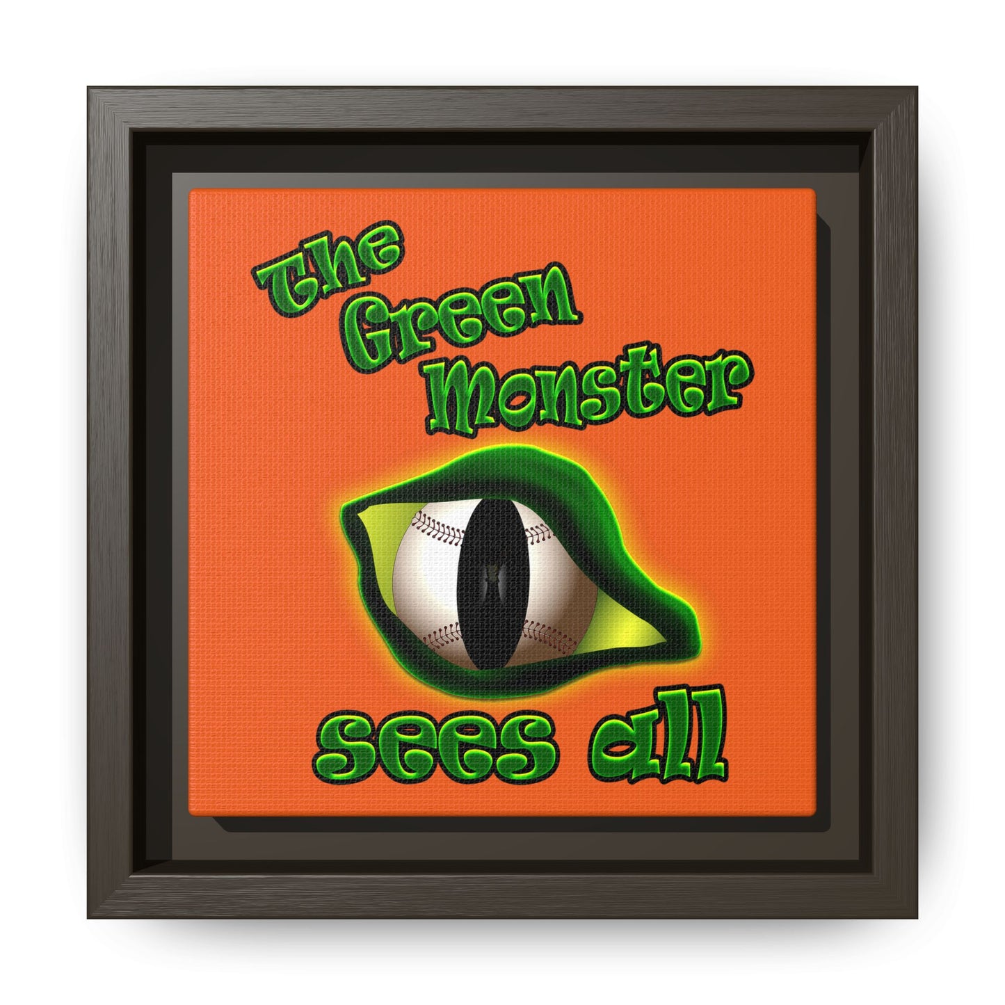 green monster - framed canvas art (orange)