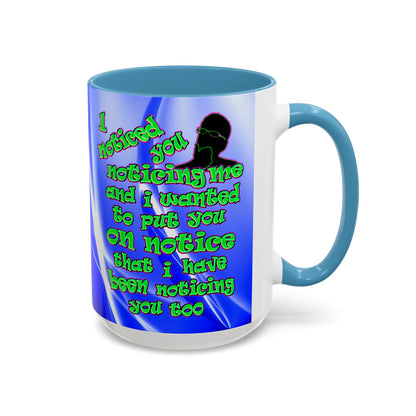 noticed you noticing - Accent Mug (blue-white wave)