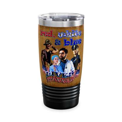 rw&b lives matter - Ringneck Tumbler, 20oz (brown papyrus)
