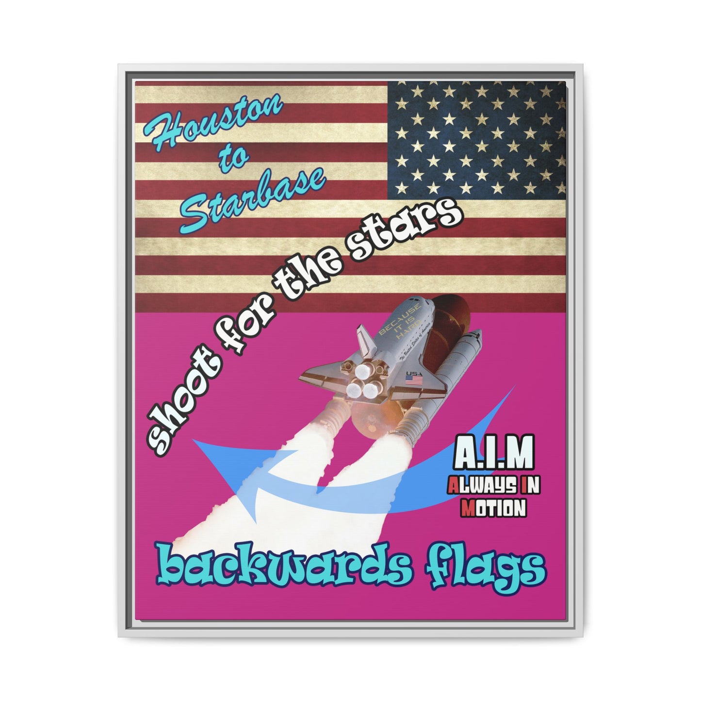 shoot for the stars - framed canvas art (pink)