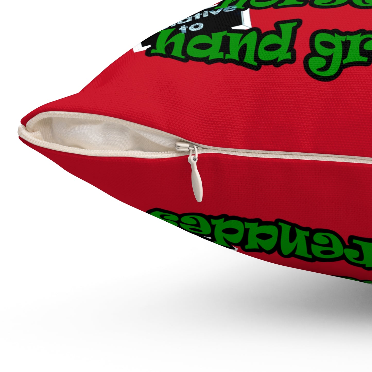 my luck - Spun Polyester Square Pillow - (dark red)