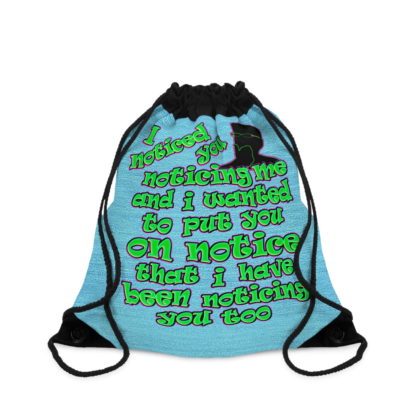 noticed you noticing - Drawstring Bag (faded blue)