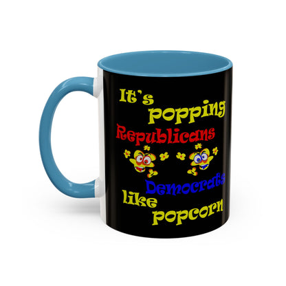popping like popcorn - Accent Mug (black)