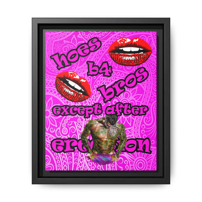 hoes b4 bros - framed canvas art (pink swirl)
