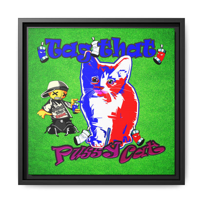 tag that - framed canvas art (green turf)