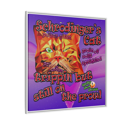 schrodinger's cat - framed canvas art (purple-pink wave)