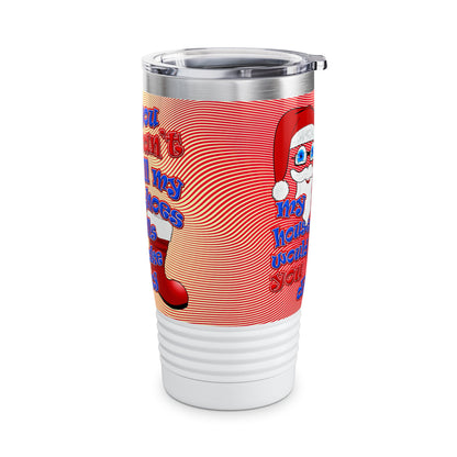 santa's shoes - Ringneck Tumbler, 20oz (yellow-orange wave)