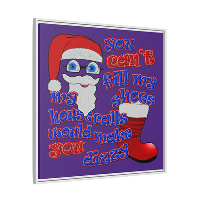 santa's shoes - framed canvas art (purple)