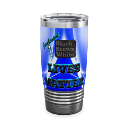 irrelevant - Ringneck Tumbler, 20oz (blue-white wave)