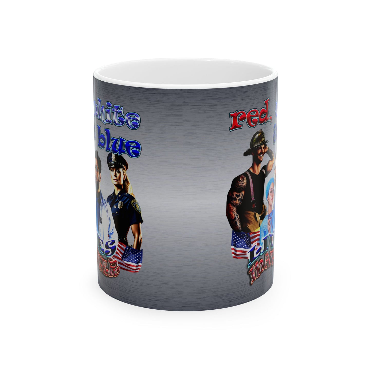 rw&b lives matter - White Mug (brushed nickel)