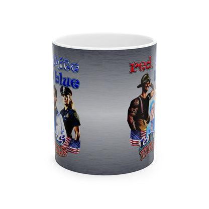 rw&b lives matter - White Mug (brushed nickel)