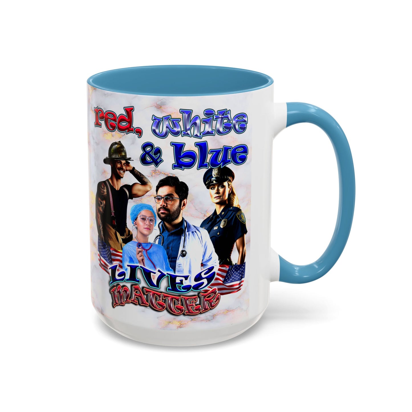 rw&b lives matter - Accent Mug (white marble)