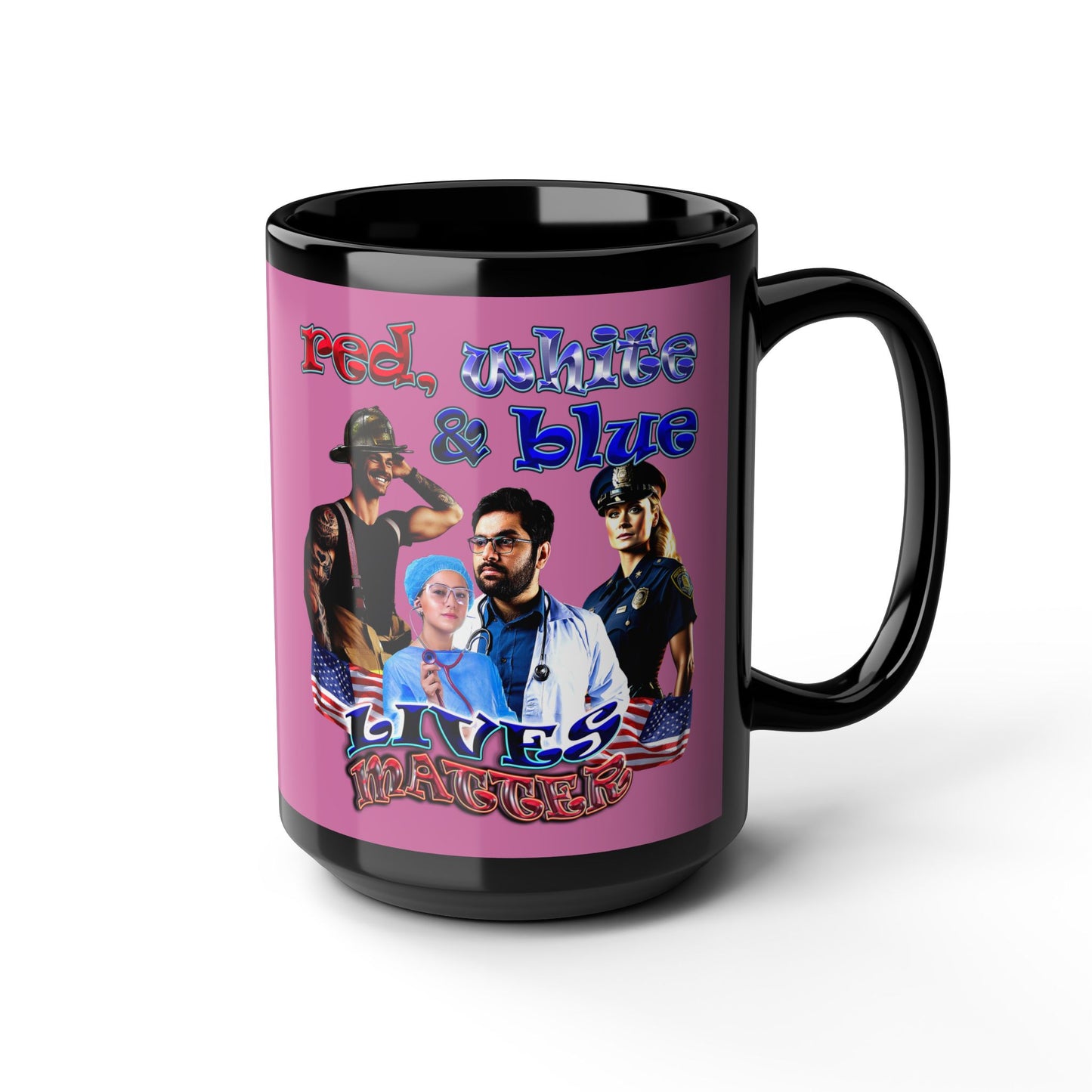 rw&b lives matter - Black Mug (light pink)