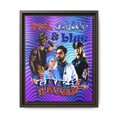 rw&b lives matter - framed canvas art (purple wave)