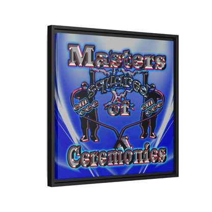em cee squared - framed canvas art (blue-white wave)