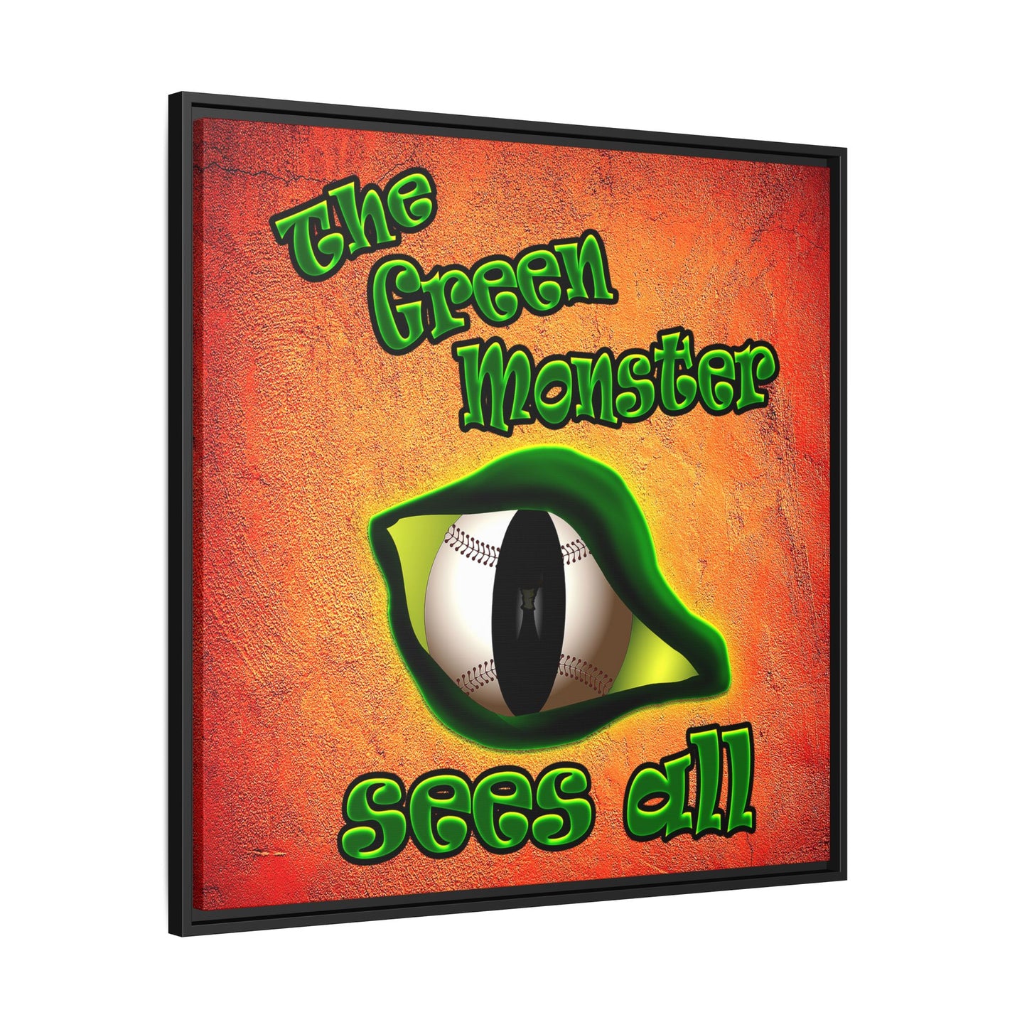 green monster - framed canvas art (burnt orange)