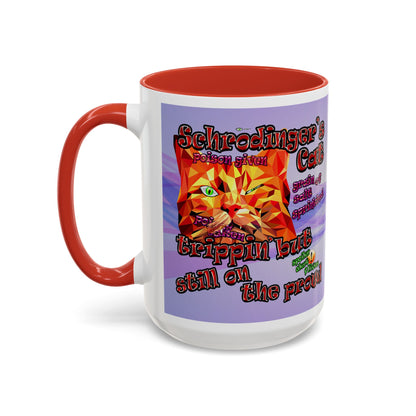 schrodinger's cat - Accent Mug (light blue-pink wave)