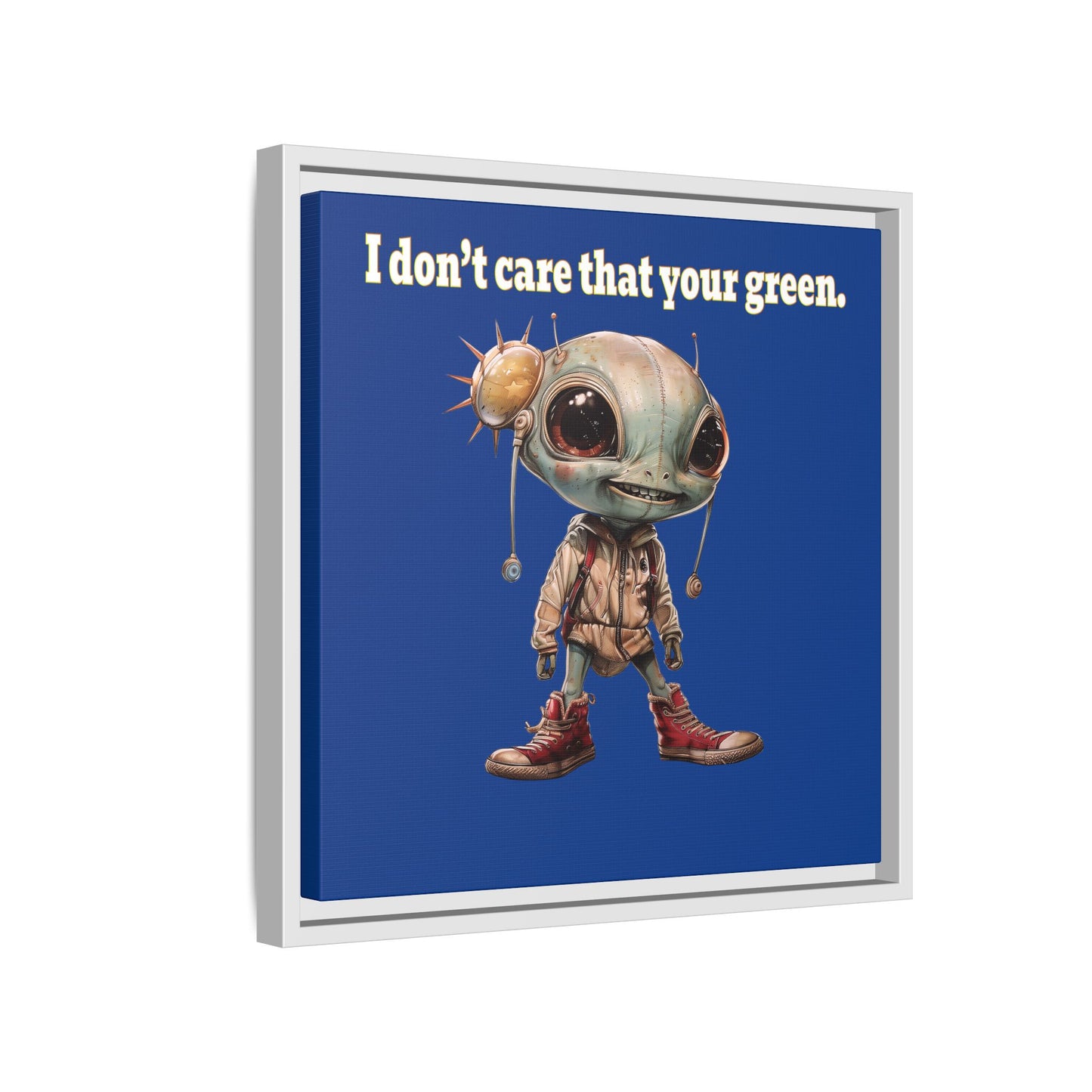 I don't care that your green - framed canvas art (dark blue)