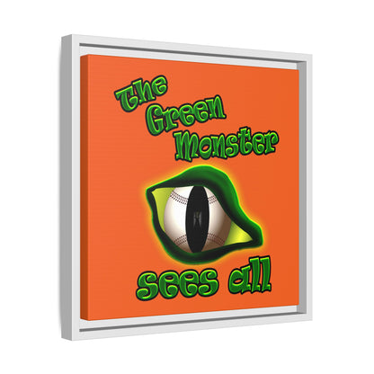 green monster - framed canvas art (orange)