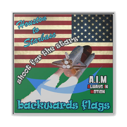 shoot for the stars - framed canvas art (dark green)