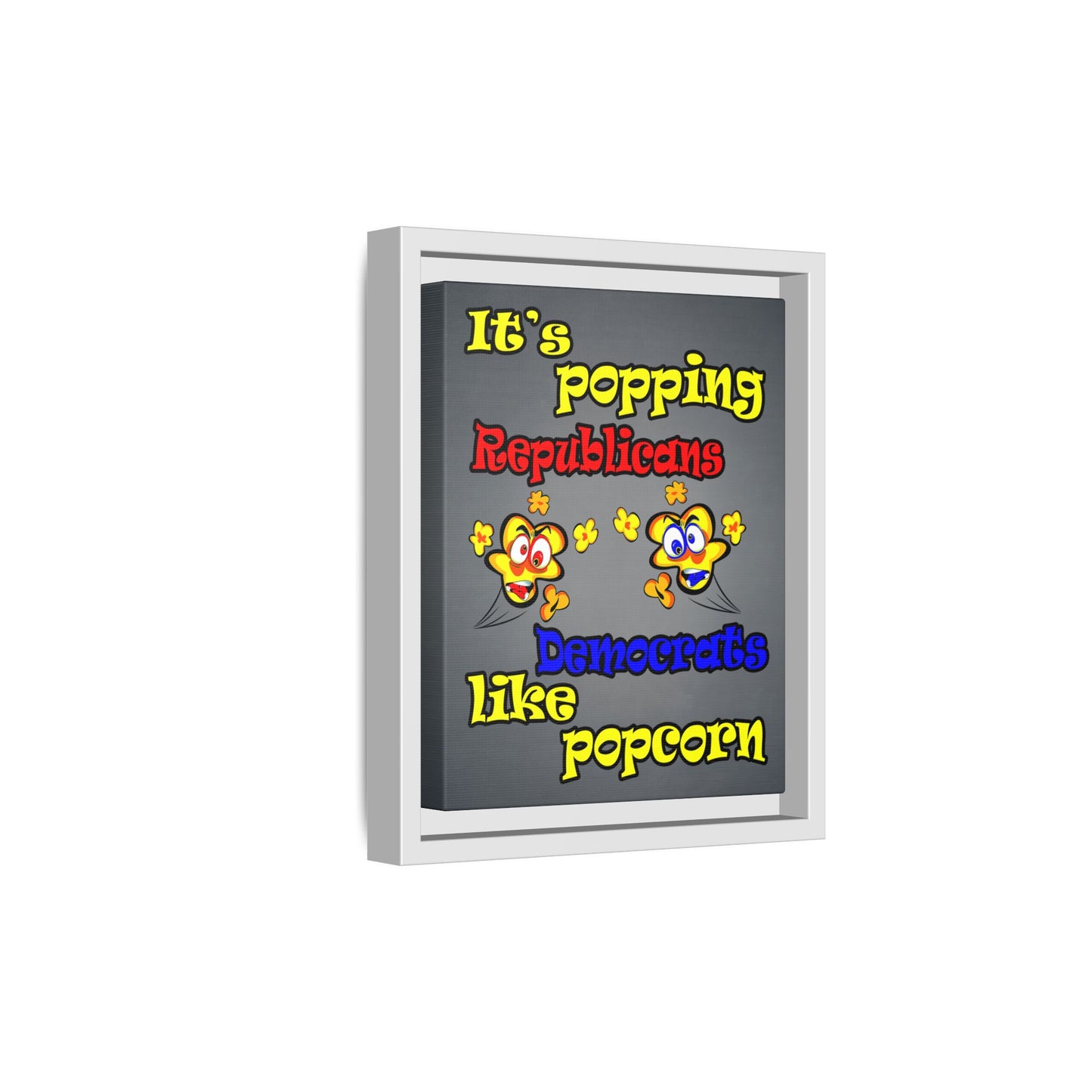 popping like popcorn - framed canvas art (grey-light grey)