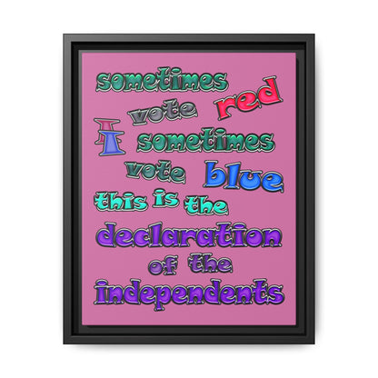 declaration of the independents - framed canvas art (light pink)