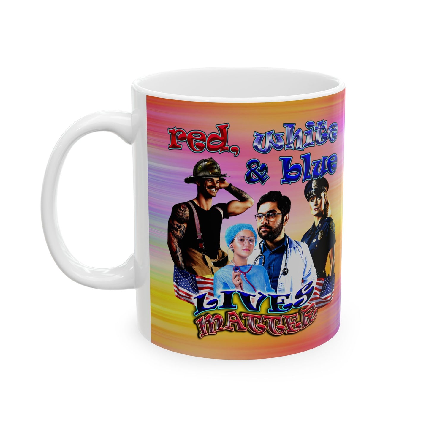 rw&b lives matter - White Mug (color blur)