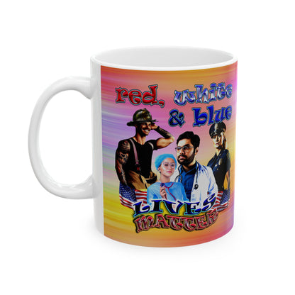 rw&b lives matter - White Mug (color blur)