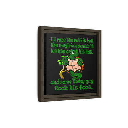 turtle race - framed canvas art (black)